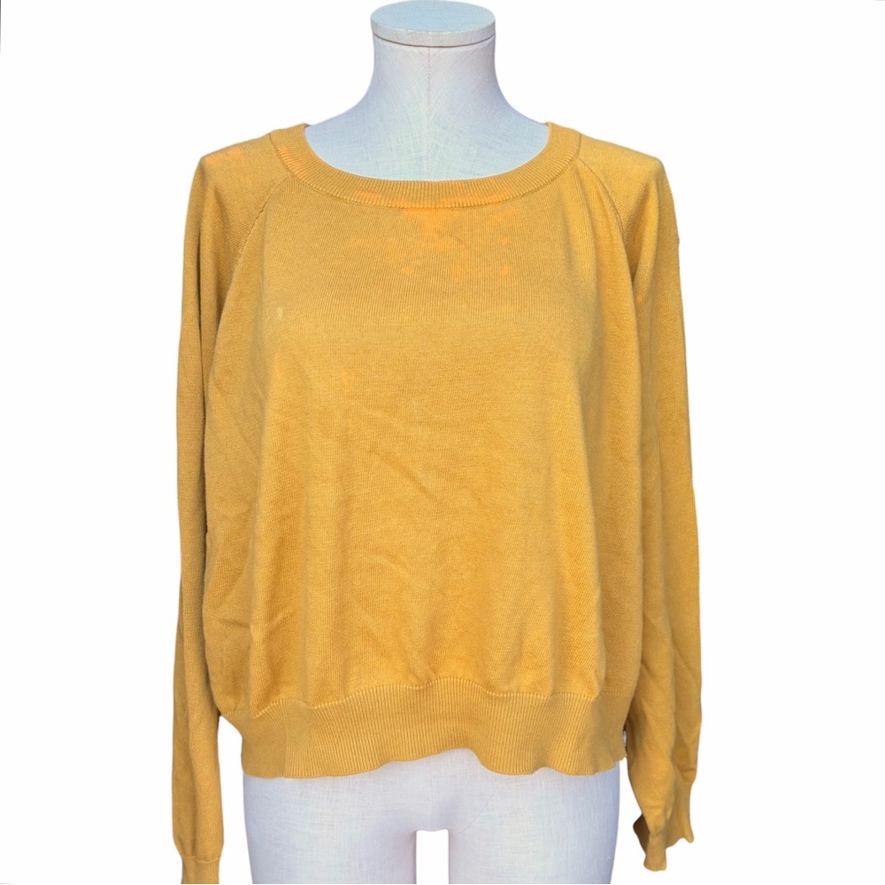 CHRISTY DAWN Sonny Sweater Mustard Yellow 100% Cotton Crewneck Medium *READ*